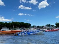 Blue leaving dock